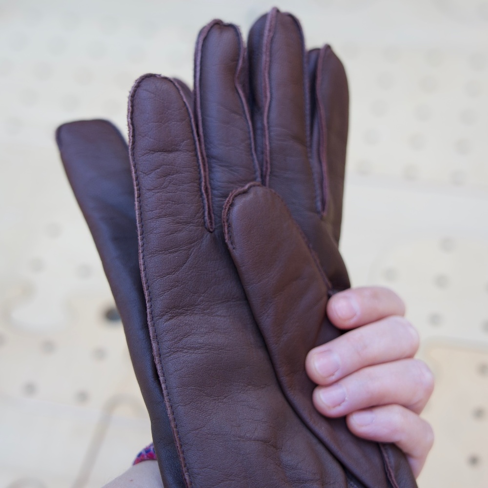 Vintage Sauso Leather Exterior & Wool Knitted Interior Gloves - Picture 8 of 12